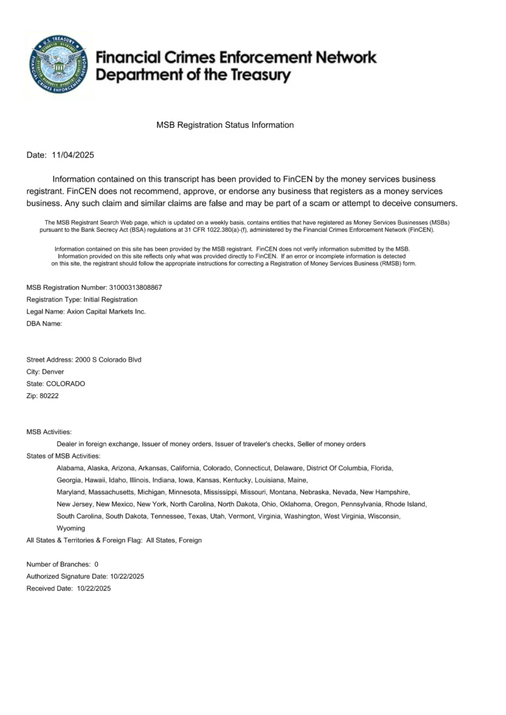 FinCEN MSB Registration Status Information